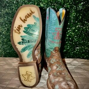 Tin Haul Blue and Brown Western Boots